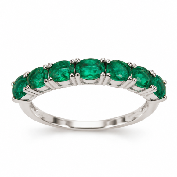 Δαχτυλίδι σειρέ natural emeralds 1.09ct