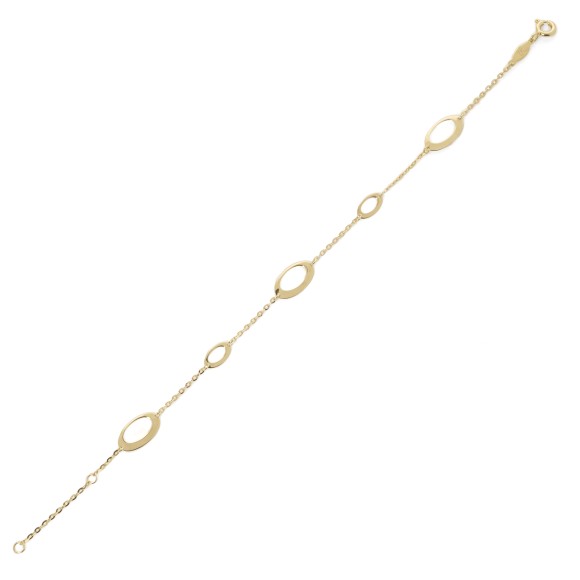 Βραχιόλι χρυσό oval charms