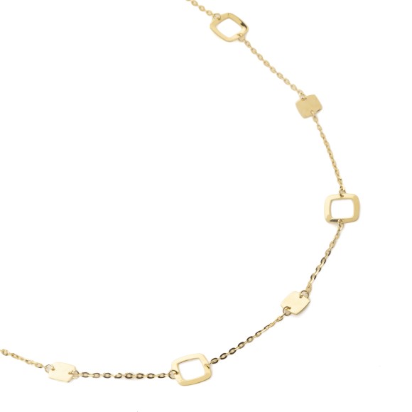 Κολιέ χρυσό square charms