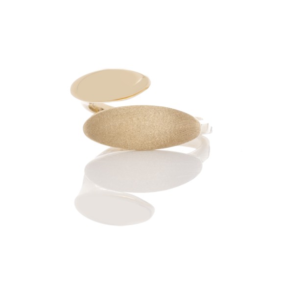 Δαχτυλίδι χρυσό k14 γυαλιστερό και ματ