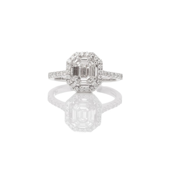 Δαχτυλίδι ροζέτα illusion 0.80ct