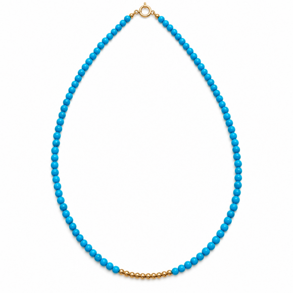 Κολιέ με turquoise και χρυσές μπίλιες K14