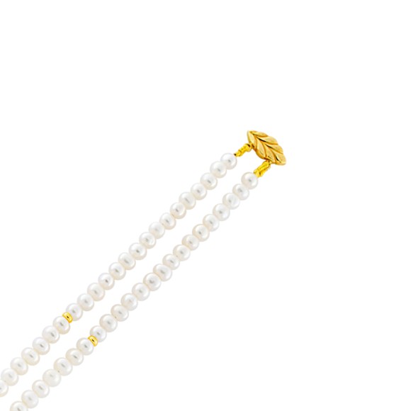 Βραχιόλι δύο σειρές μαργαριτάρια με μπίλιες