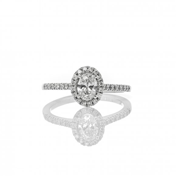 Δαχτυλίδι oval cut με διαμάντια 0.68ct