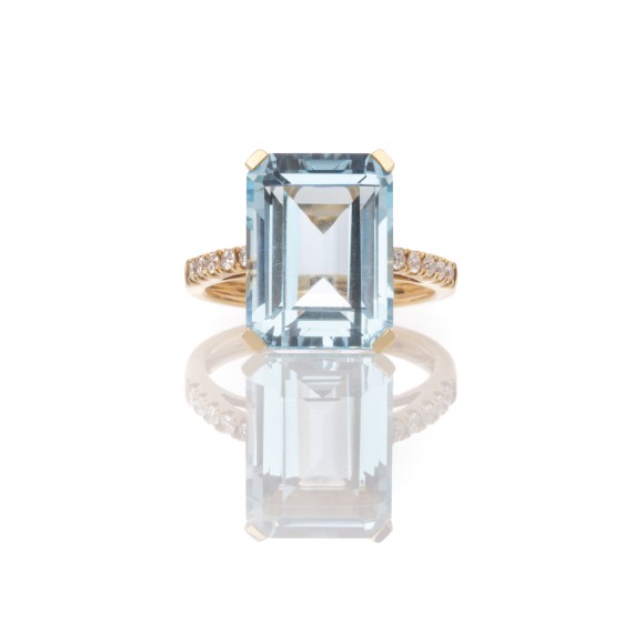 Δαχτυλίδι Κ18 Blue Topaz 11ct