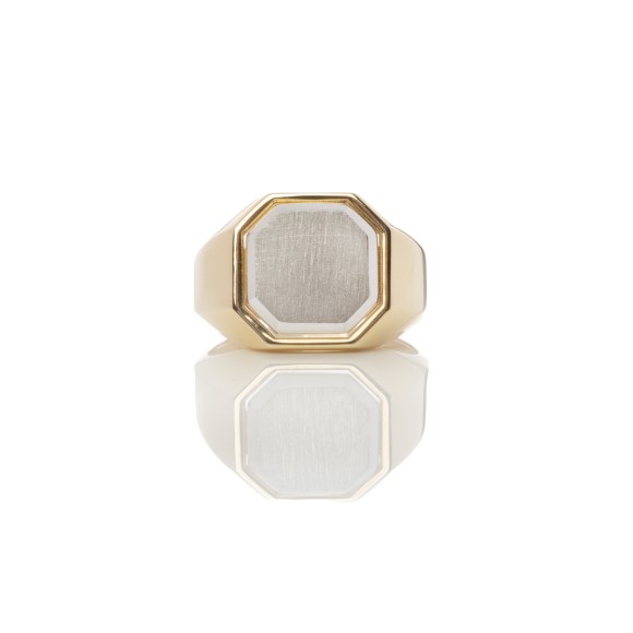 Δαχτυλίδι δίχρωμο οκτάγωνο μοτίφ
