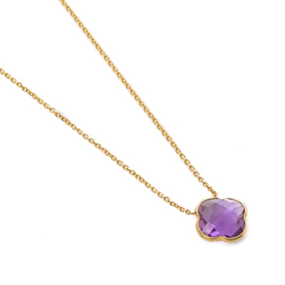 Κολιέ μονόπετρο Κ14 με αμέθυστο