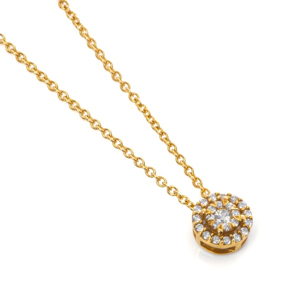 Κολιέ illusion χρυσό diamonds 0.12ct