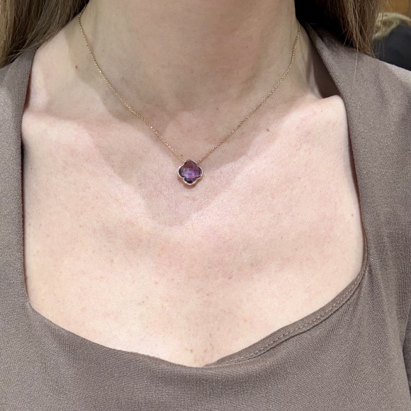 Κολιέ μονόπετρο Κ14 με αμέθυστο