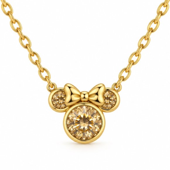 Κολιέ Disney Minnie Mouse με κίτρινο ζιργκόν
