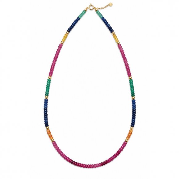 Κολιέ με ορυκτά multicolor ζαφείρια