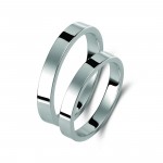 Ζευγάρι βέρες λευκόχρυσες 14 καρατίων. Σχέδιο 010b-ba 