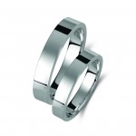 Ζευγάρι βέρες λευκόχρυσες 18 καρατίων. Σχέδιο 011b-ba 