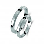 Ζευγάρι βέρες λευκόχρυσες 14 καρατίων. Σχέδιο 014b-ba 