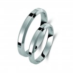 Ζευγάρι βέρες λευκόχρυσες 14 καρατίων. Σχέδιο 015b-ba