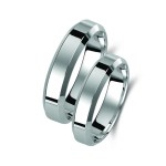 Ζευγάρι βέρες λευκόχρυσες 14 καρατίων. Σχέδιο 016b-ba 