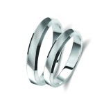 Ζευγάρι βέρες λευκόχρυσες 18 καρατίων. Σχέδιο 023b-ba