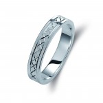 Ζευγάρι βέρες λευκόχρυσες 14 καρατίων. Σχέδιο 027b-ba