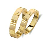 Ζευγάρι βέρες χρυσές 14 καρατίων. Σχέδιο 033c-ca  