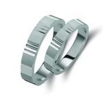 Ζευγάρι βέρες λευκόχρυσες 14 καρατίων. Σχέδιο 033b-ba 