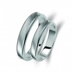 Ζευγάρι βέρες λευκόχρυσες 18 καρατίων. Σχέδιο 041b-ba 