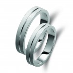 Ζευγάρι βέρες λευκόχρυσες 14 καρατίων. Σχέδιο 048b-ba 