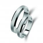 Ζευγάρι βέρες λευκόχρυσες 14 καρατίων. Σχέδιο 094b-ba 