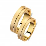 Ζευγάρι βέρες χρυσές 14 καρατίων. Σχέδιο 111c-ca 