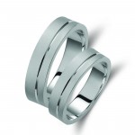 Ζευγάρι βέρες λευκόχρυσες 14 καρατίων. Σχέδιο 111b-ba 