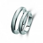 Ζευγάρι βέρες λευκόχρυσες 14 καρατίων. Σχέδιο 117b-ba