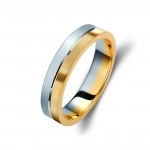 Ζευγάρι βέρες δίχρωμες χρυσό και λευκόχρυσο 14 καρατίων.Σχέδιο 130a-aa 