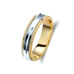 Ζευγάρι βέρες δίχρωμες χρυσό και λευκόχρυσο 14 καρατίων.Σχέδιο 132a-aa