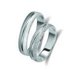 Ζευγάρι βέρες λευκόχρυσες 14 καρατίων. Σχέδιο 153b-ba 