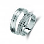 Ζευγάρι βέρες λευκόχρυσες 14 καρατίων. Σχέδιο 170b-ba