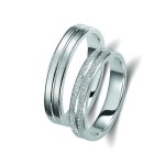 Ζευγάρι βέρες λευκόχρυσες 14 καρατίων. Σχέδιο 173b-ba