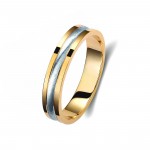 Ζευγάρι βέρες δίχρωμες χρυσό και λευκόχρυσο 14 καρατίων.Σχέδιο 180a-aa