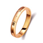 Ζευγάρι βέρες ροζ χρυσό 14 καρατίων, η γυναικεία με διαμάντι. Σχέδιο 0335d-dak14d