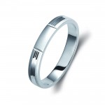 Ζευγάρι βέρες λευκόχρυσες 14 καρατίων, η γυναικεία με διαμάντι. Σχέδιο 0335b-ba