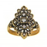 Δαχτυλίδι αντικέ - vintage με διαμάντια 18 καρατίων (κ750)