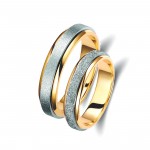 Ζευγάρι βέρες δίχρωμες χρυσό και λευκόχρυσο 14 καρατίων.Σχέδιο 226a-aa 