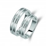 Ζευγάρι βέρες λευκόχρυσες 14 καρατίων. Σχέδιο 227b-ba