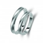 Ζευγάρι βέρες λευκόχρυσες 14 καρατίων. Σχέδιο 305b-ba