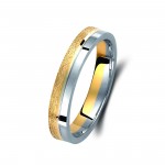 Ζευγάρι βέρες δίχρωμες ροζ χρυσό και λευκόχρυσο 14 καρατίων.Σχέδιο 372a-aa 