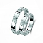 Ζευγάρι βέρες λευκόχρυσες 14 καρατίων. Σχέδιο 391b-ba 