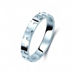 Ζευγάρι βέρες λευκόχρυσες 14 καρατίων. Σχέδιο 391b-ba 