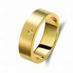 Ζευγάρι βέρες χρυσές 14 καρατίων, η γυναικεία με διαμάντι. Σχέδιο 237c-ca