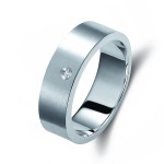 Ζευγάρι βέρες ροζ χρυσό 14 καρατίων, η γυναικεία με διαμάντι. Σχέδιο 237b-ba