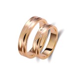 Ζευγάρι βέρες ροζ χρυσό 14 καρατίων, η γυναικεία με πέτρα ζιργκόν. Σχέδιο 238p-pa