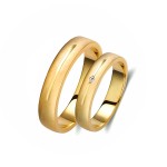 Ζευγάρι βέρες χρυσές, η γυναικεία με διαμάντι. Σχέδιο 323c-ca