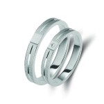 Ζευγάρι βέρες λευκόχρυσες, η γυναικεία με διαμάντι. Σχέδιο 339b-ba